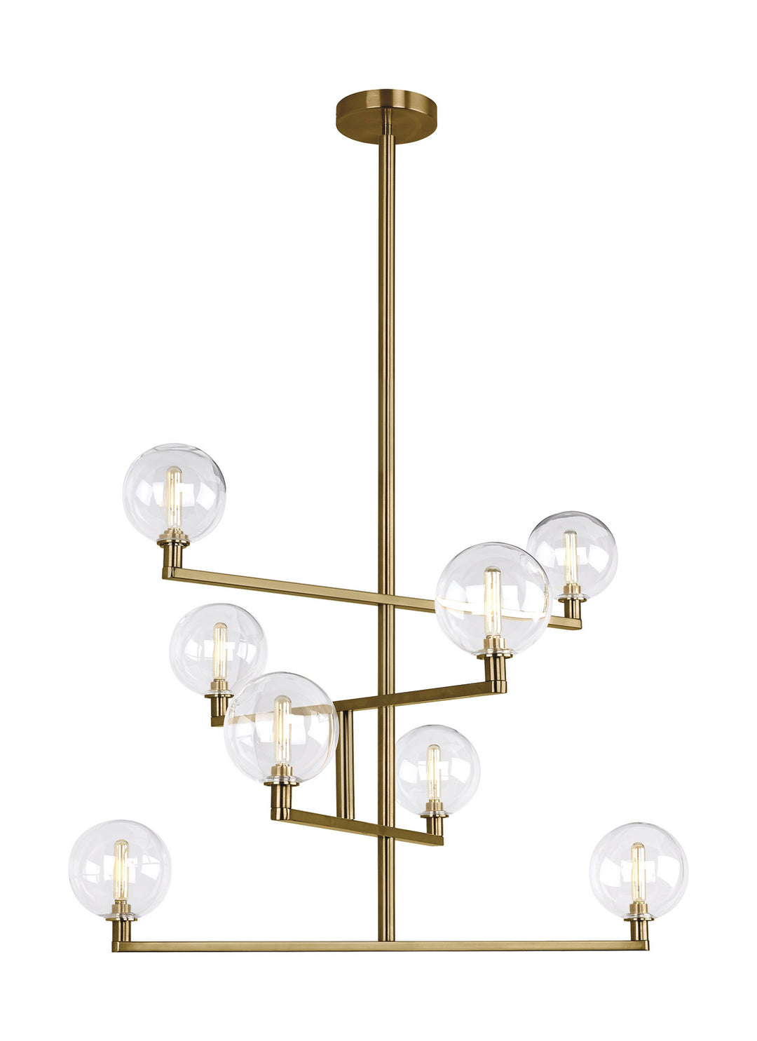 Visual Comfort Modern Gambit 700GMBCR Chandelier Light - Aged Brass