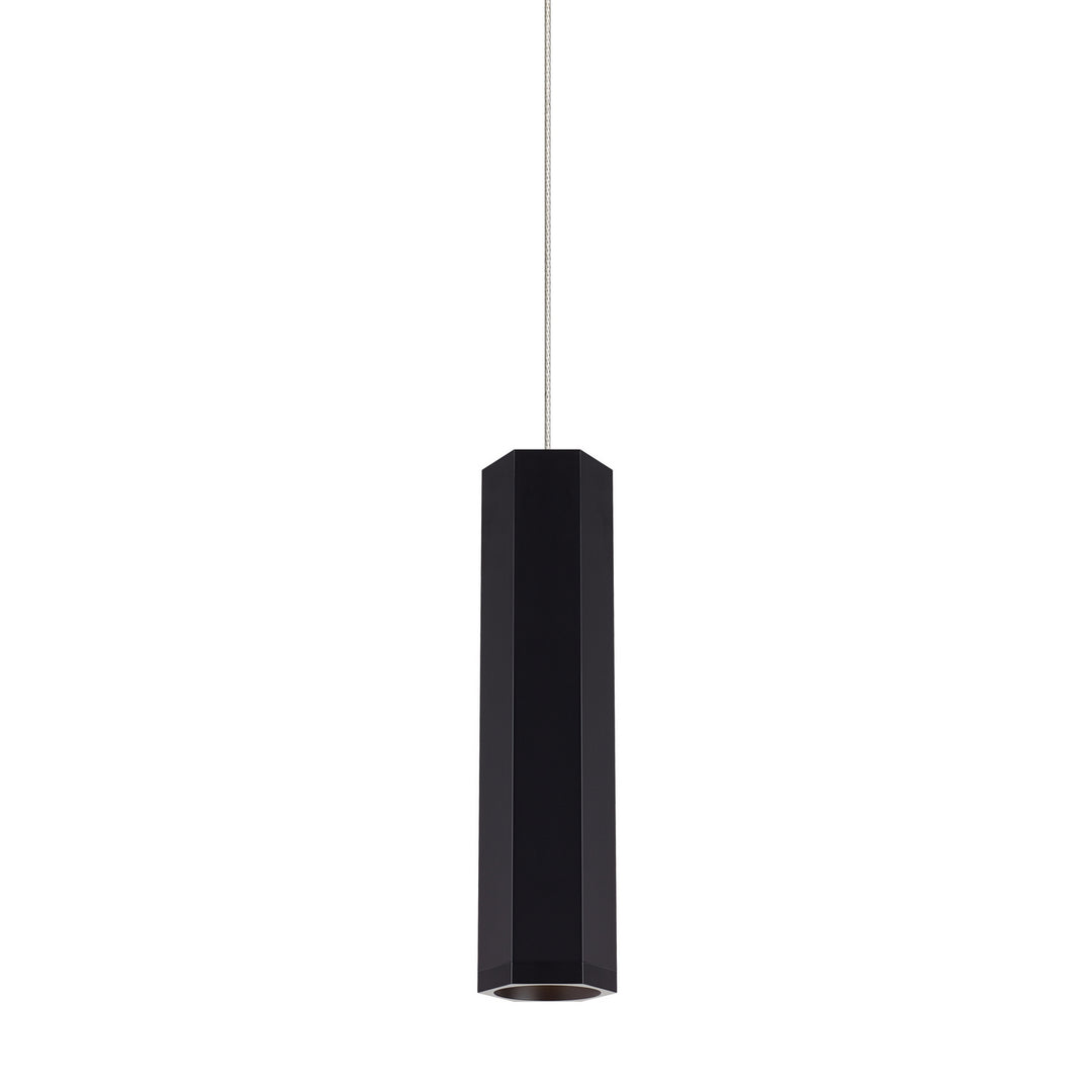 Visual Comfort Modern Blok 700MOBLKSBS Pendant Light - Matte Black/Satin Nickel