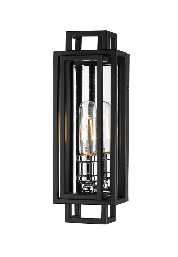 Z-Lite Titania 454-1S-BK-CH Wall Sconce Light - Black / Chrome