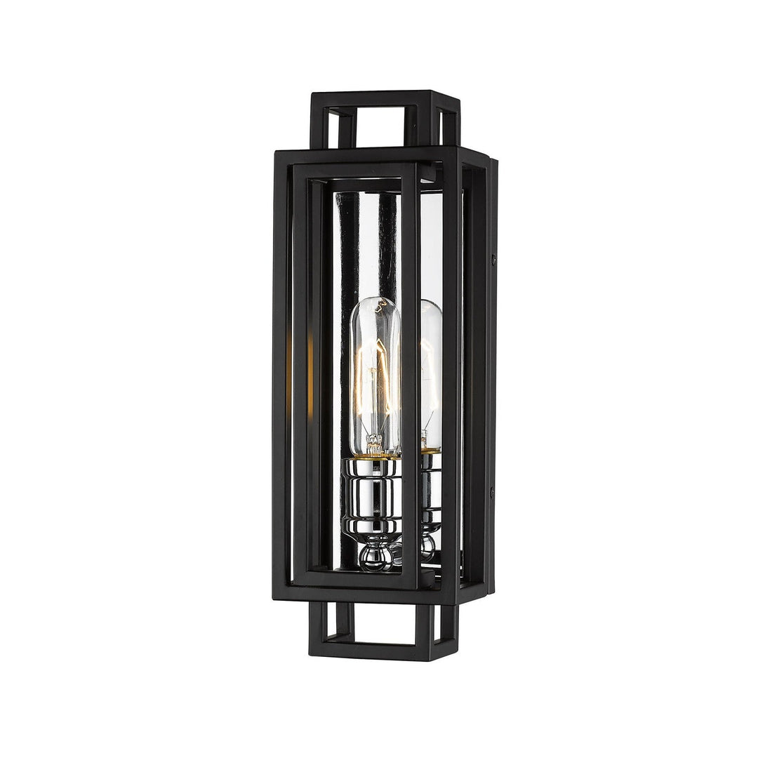 Z-Lite Titania 454-1S-BK-CH Wall Sconce Light - Black / Chrome
