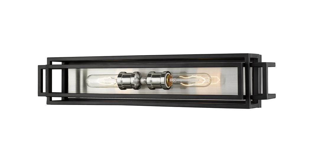 Z-Lite Titania 454-2V-BK-BN Bath Vanity Light 24 in. wide - Black / Brushed Nickel