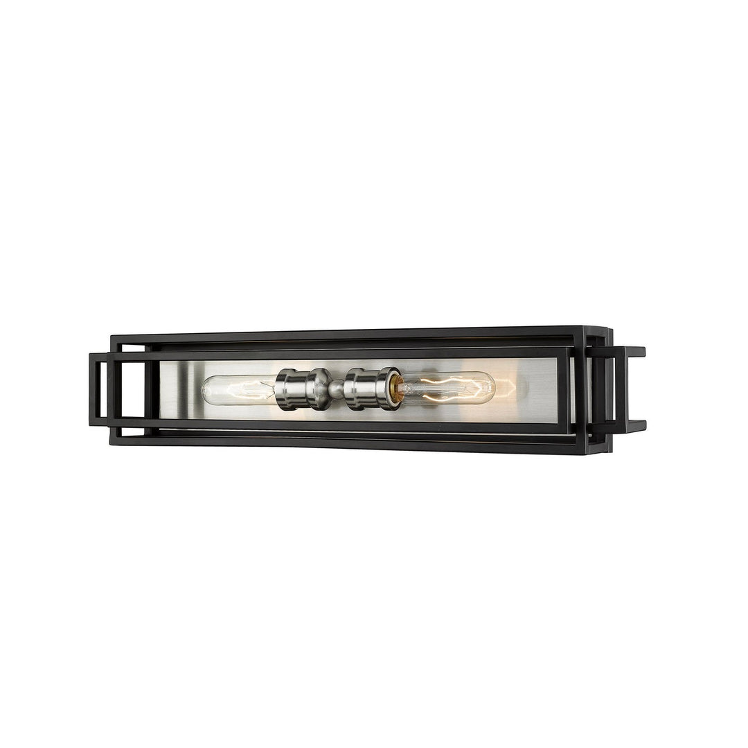 Z-Lite Titania 454-2V-BK-BN Bath Vanity Light 24 in. wide - Black / Brushed Nickel