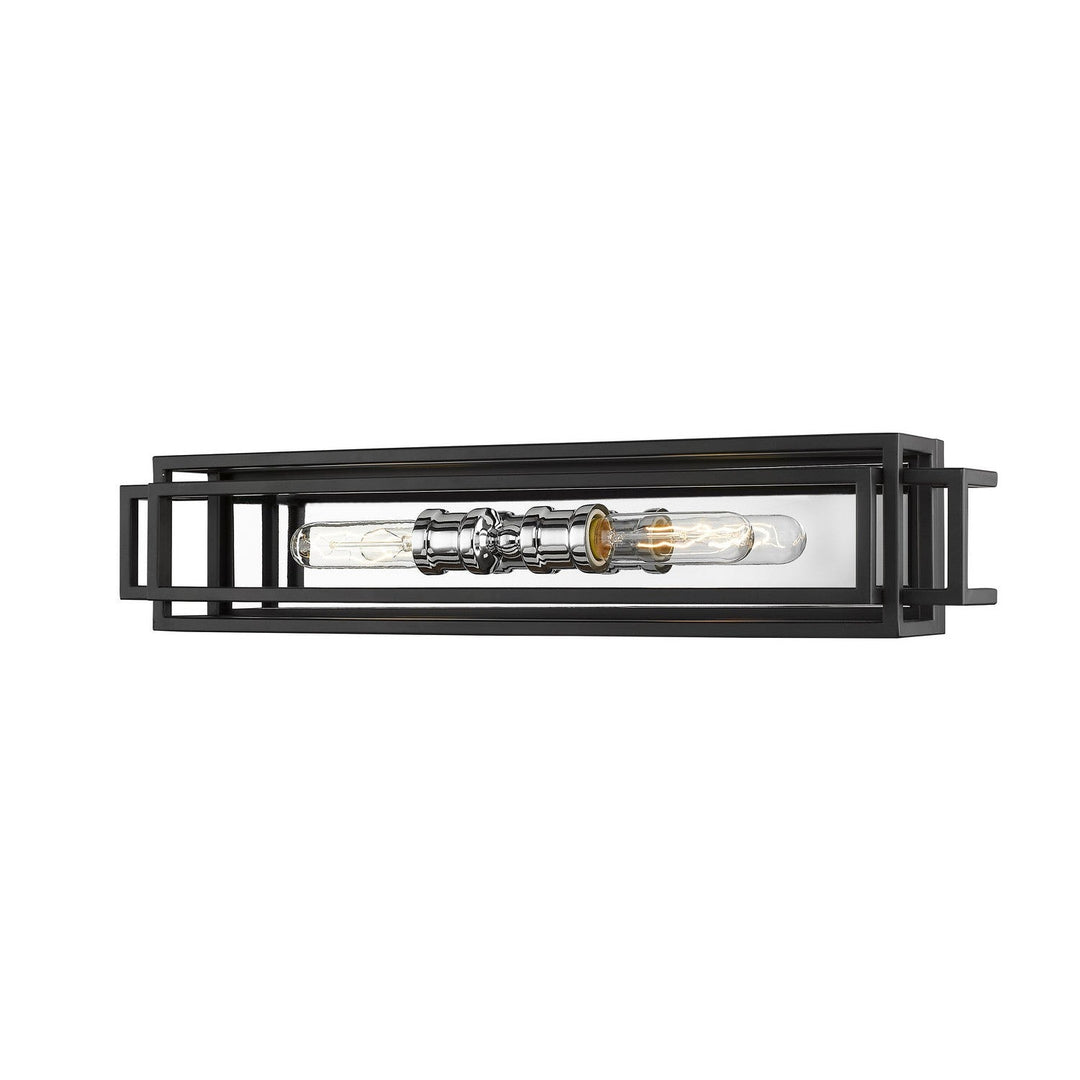 Z-Lite Titania 454-2V-BK-CH Bath Vanity Light 24 in. wide - Black / Chrome