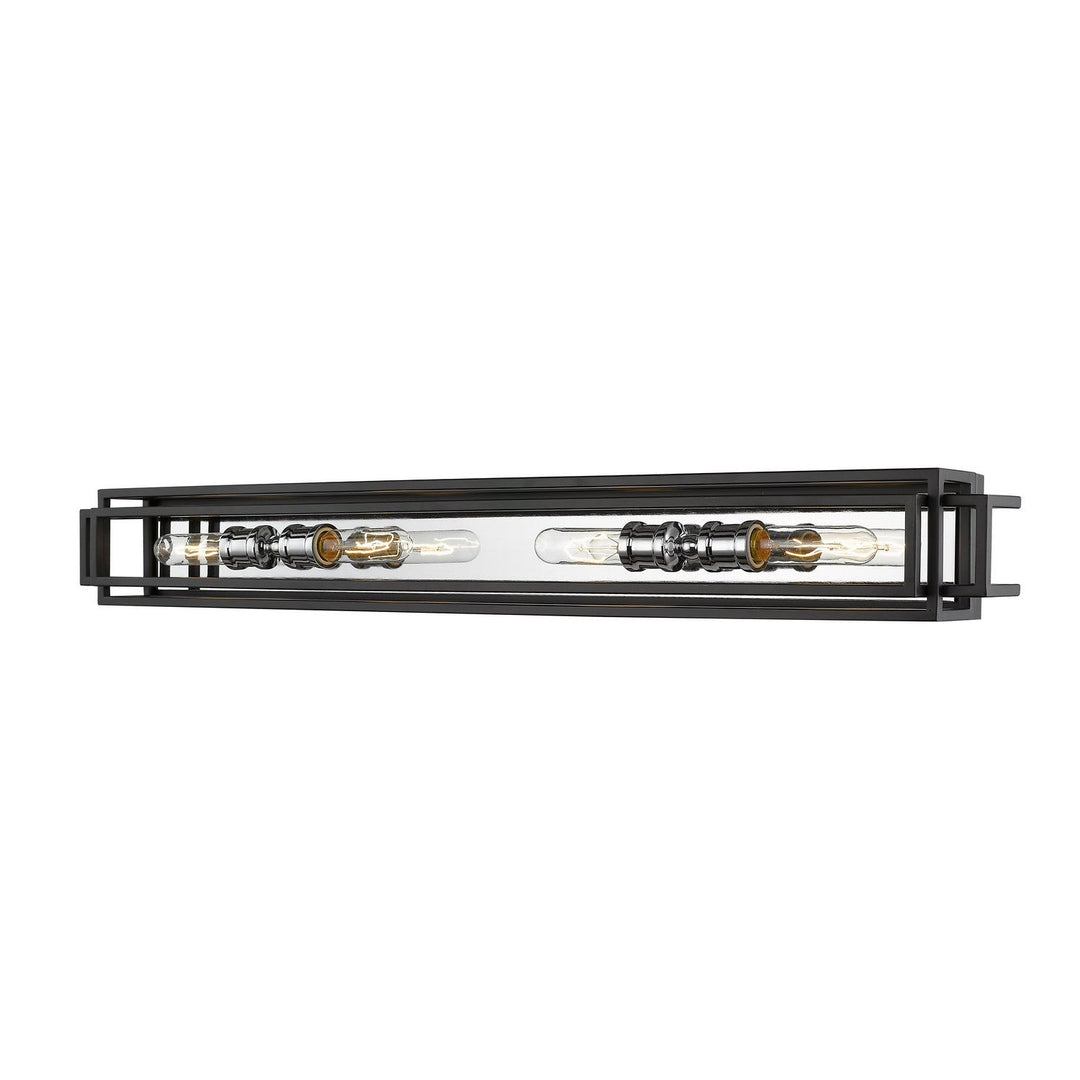 Z-Lite Titania 454-4V-BK-CH Bath Vanity Light 40 in. wide - Black / Chrome