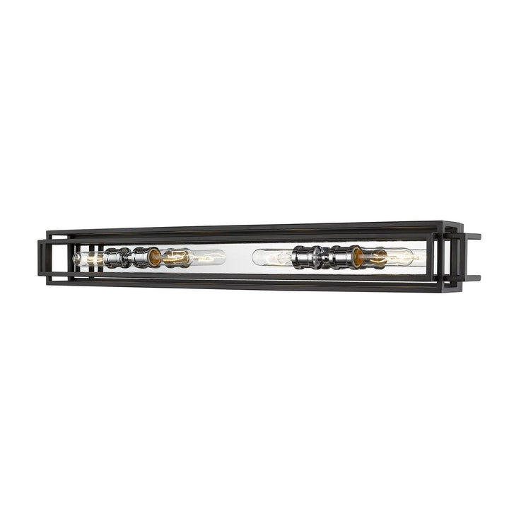 Z-Lite Titania 454-4V-BK-CH Bath Vanity Light 40 in. wide - Black / Chrome