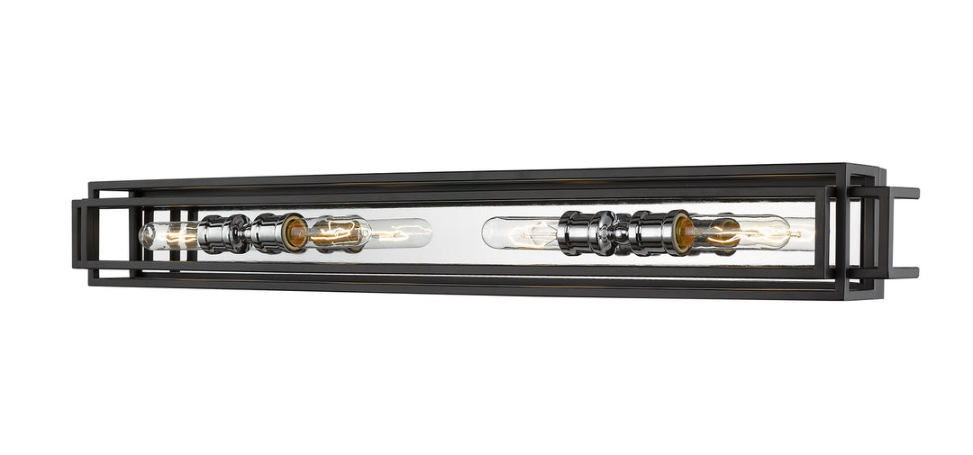 Z-Lite Titania 454-4V-BK-CH Bath Vanity Light 40 in. wide - Black / Chrome