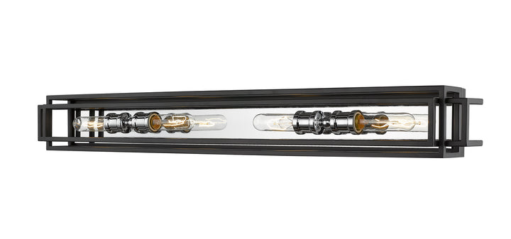 Z-Lite Titania 454-4V-BK-CH Bath Vanity Light 40 in. wide - Black / Chrome