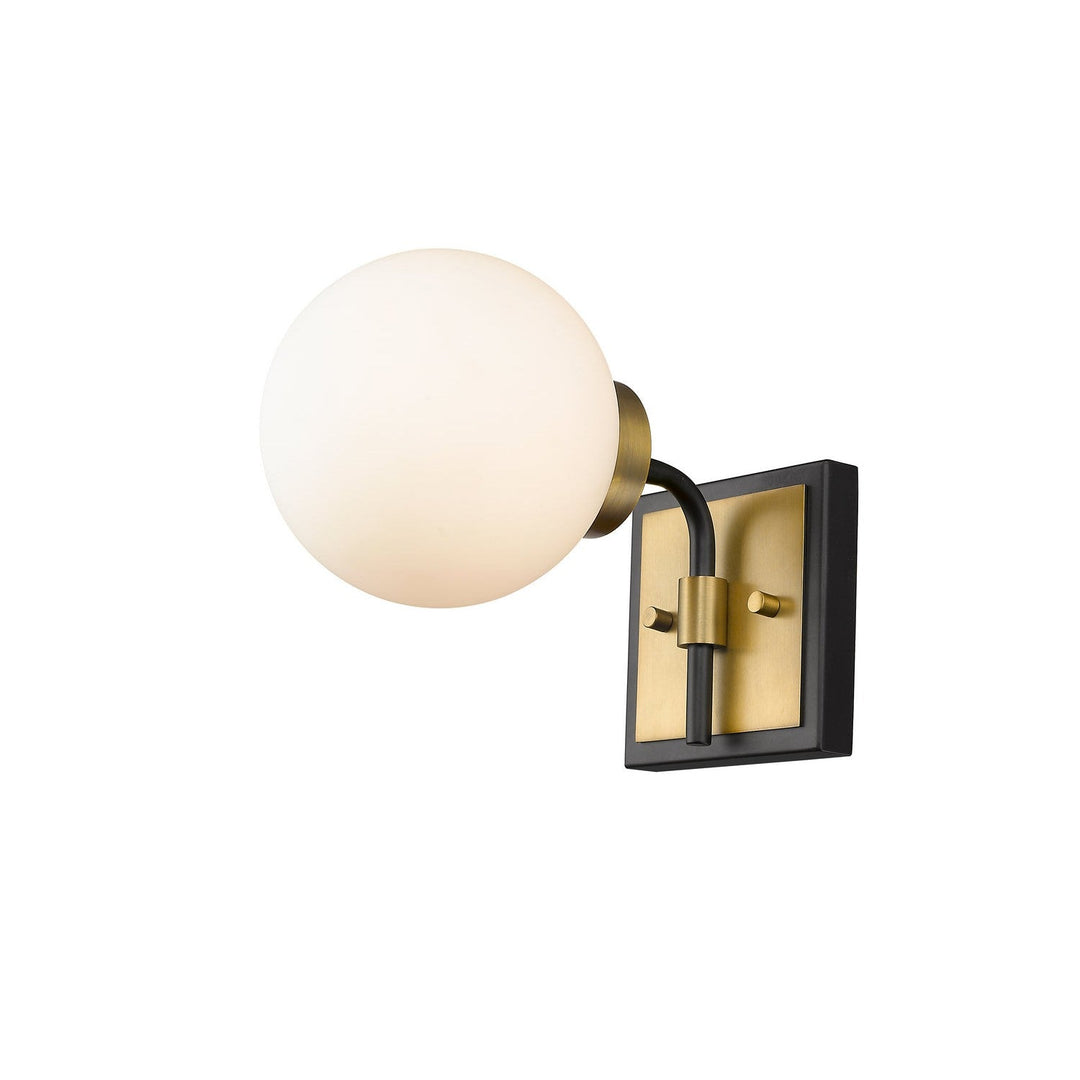 Z-Lite Parsons 477-1S-MB-OBR Wall Sconce Light - Matte Black / Olde Brass