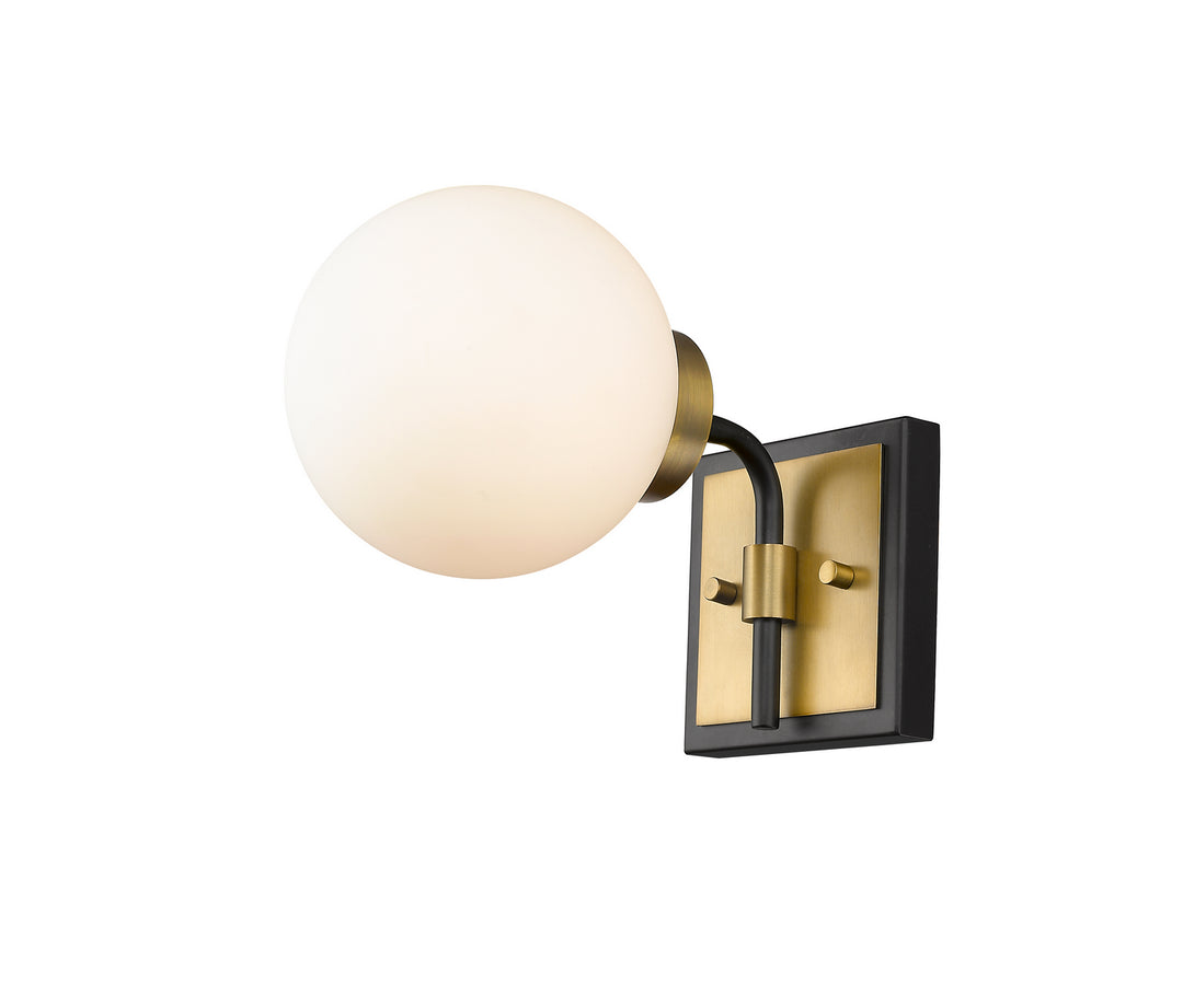 Z-Lite Parsons 477-1S-MB-OBR Wall Sconce Light - Matte Black / Olde Brass