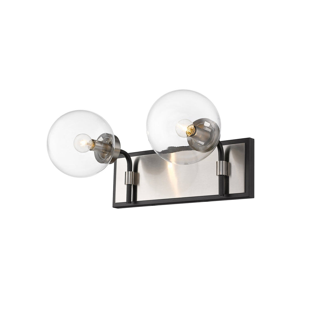 Z-Lite Parsons 477-2V-MB-BN Bath Vanity Light 16 in. wide - Matte Black / Brushed Nickel