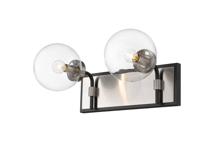 Z-Lite Parsons 477-2V-MB-BN Bath Vanity Light 16 in. wide - Matte Black / Brushed Nickel