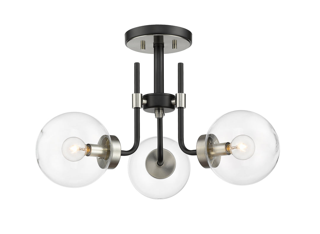 Z-Lite Parsons 477-3SF-MB-BN Ceiling Light - Matte Black / Brushed Nickel
