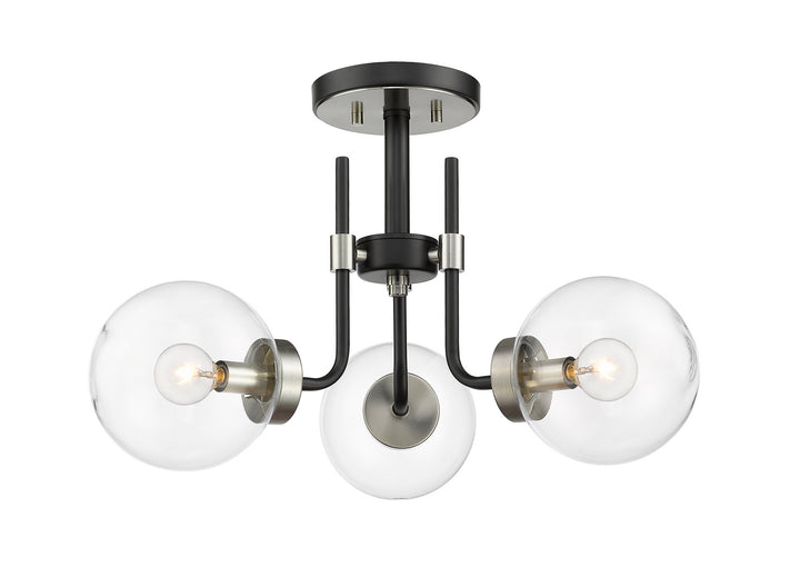 Z-Lite Parsons 477-3SF-MB-BN Ceiling Light - Matte Black / Brushed Nickel