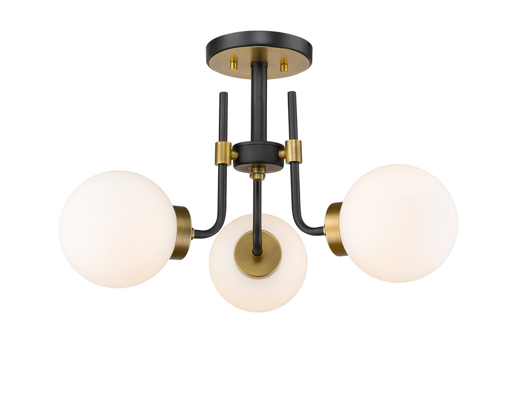 Z-Lite Parsons 477-3SF-MB-OBR Ceiling Light - Matte Black / Olde Brass