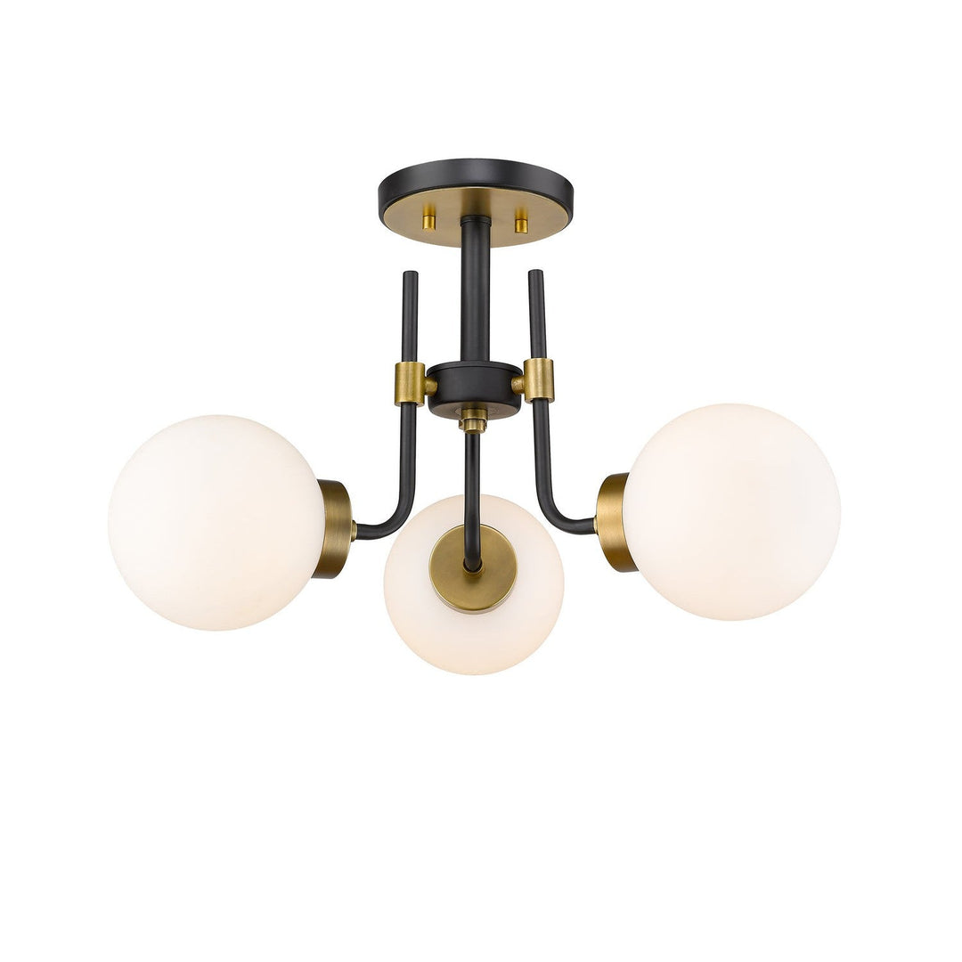 Z-Lite Parsons 477-3SF-MB-OBR Ceiling Light - Matte Black / Olde Brass