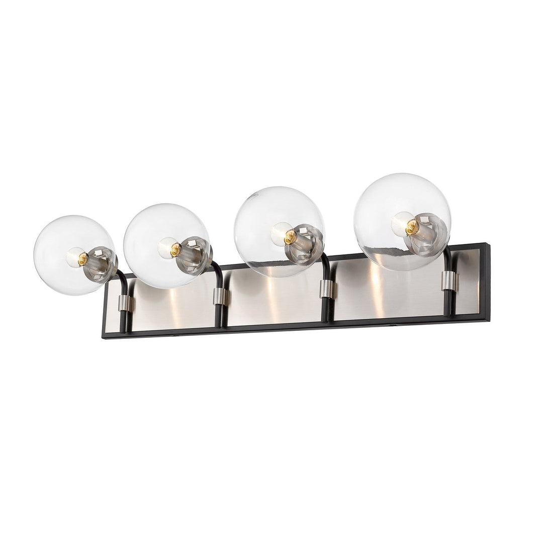 Z-Lite Parsons 477-4V-MB-BN Bath Vanity Light 34 in. wide - Matte Black / Brushed Nickel