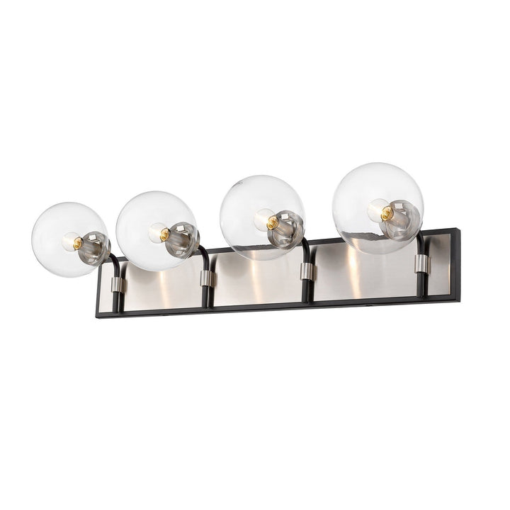 Z-Lite Parsons 477-4V-MB-BN Bath Vanity Light 34 in. wide - Matte Black / Brushed Nickel
