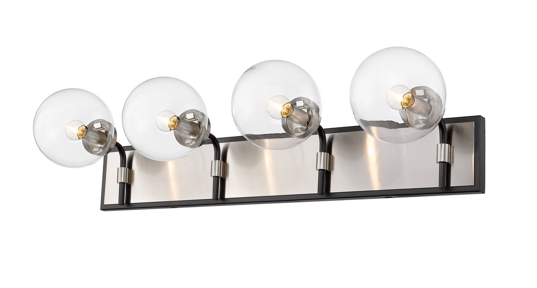 Z-Lite Parsons 477-4V-MB-BN Bath Vanity Light 34 in. wide - Matte Black / Brushed Nickel
