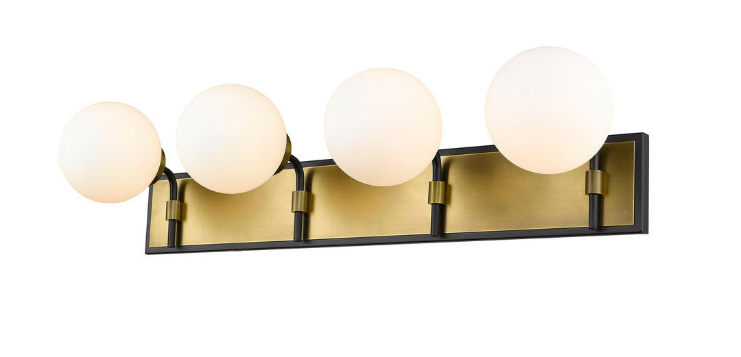 Z-Lite Parsons 477-4V-MB-OBR Bath Vanity Light 34 in. wide - Matte Black / Olde Brass