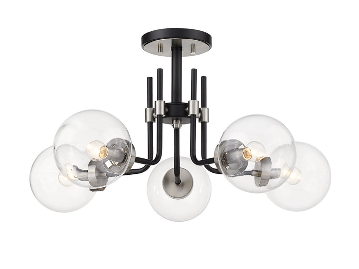 Z-Lite Parsons 477-5SF-MB-BN Ceiling Light - Matte Black / Brushed Nickel