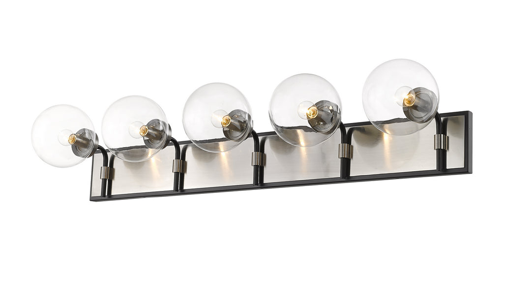 Z-Lite Parsons 477-5V-MB-BN Bath Vanity Light 43 in. wide - Matte Black / Brushed Nickel