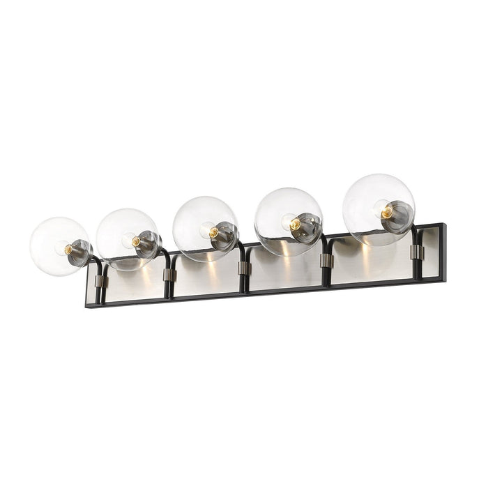 Z-Lite Parsons 477-5V-MB-BN Bath Vanity Light 43 in. wide - Matte Black / Brushed Nickel
