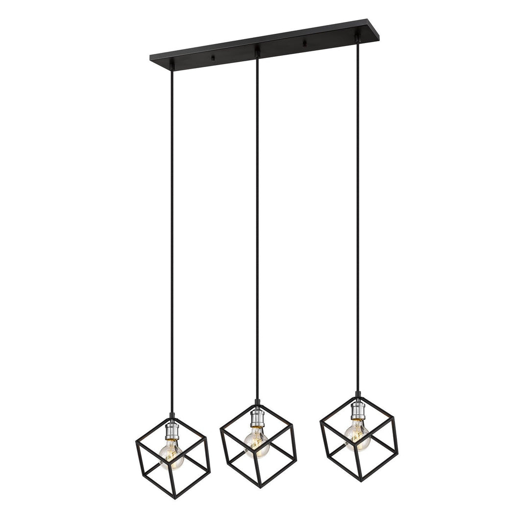 Z-Lite Vertical 478-3L-MB-BN Pendant Light - Matte Black / Brushed Nickel