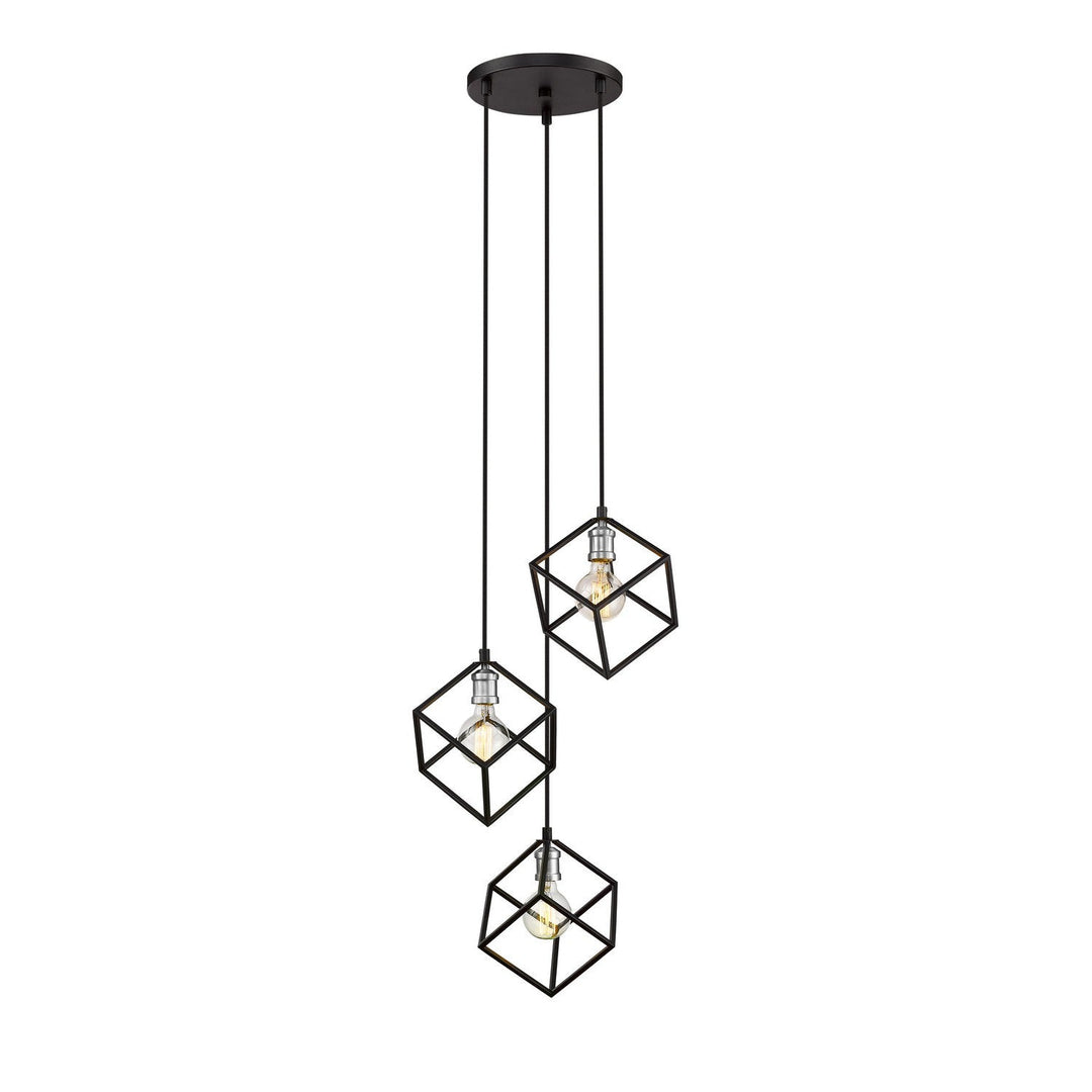 Z-Lite Vertical 478-3MB-BN Pendant Light - Matte Black / Brushed Nickel