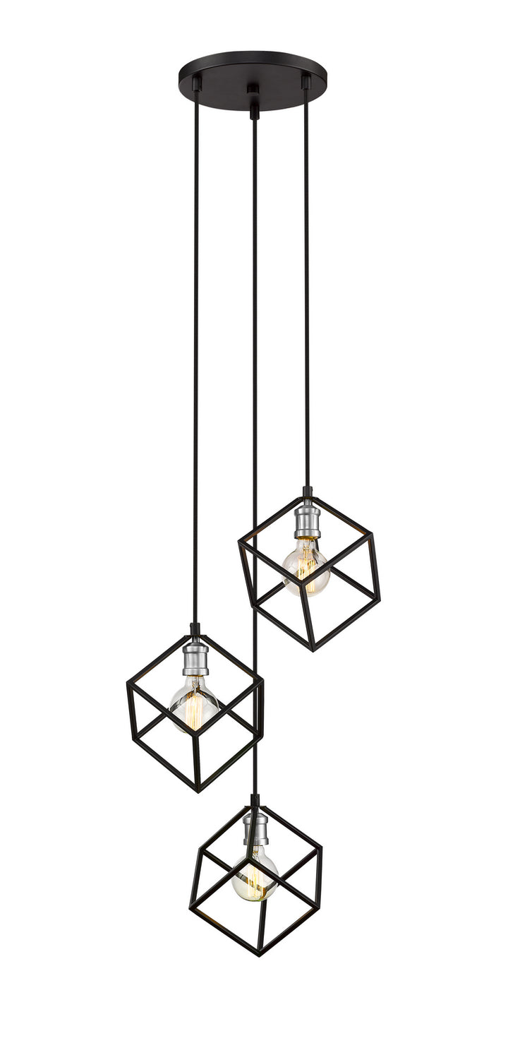 Z-Lite Vertical 478-3MB-BN Pendant Light - Matte Black / Brushed Nickel
