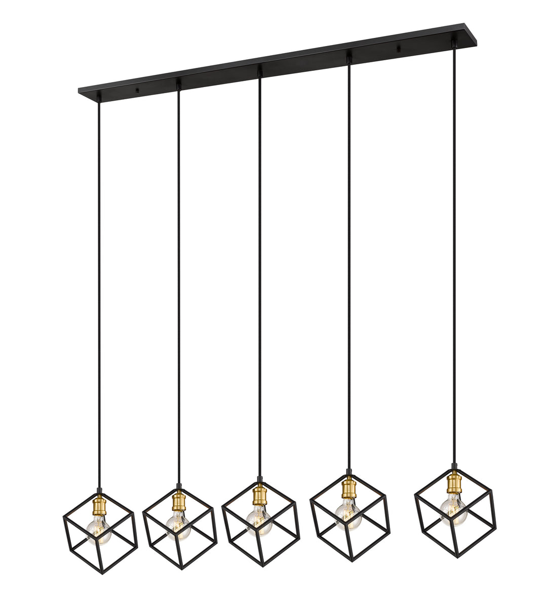 Z-Lite Vertical 478-5L-BRZ-OBR Pendant Light - Bronze / Olde Brass