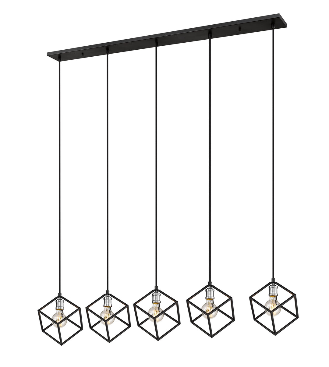 Z-Lite Vertical 478-5L-MB-BN Pendant Light - Matte Black / Brushed Nickel