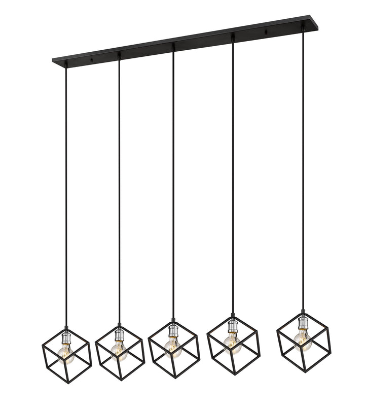 Z-Lite Vertical 478-5L-MB-BN Pendant Light - Matte Black / Brushed Nickel