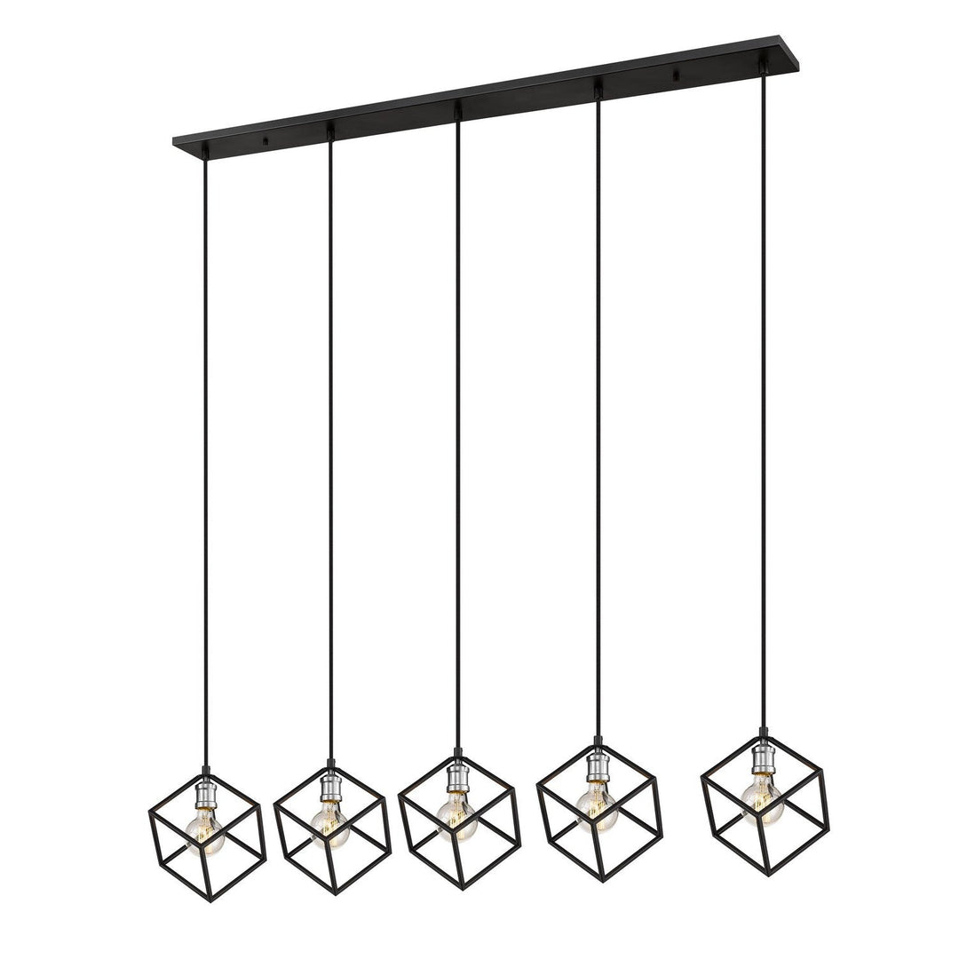 Z-Lite Vertical 478-5L-MB-BN Pendant Light - Matte Black / Brushed Nickel