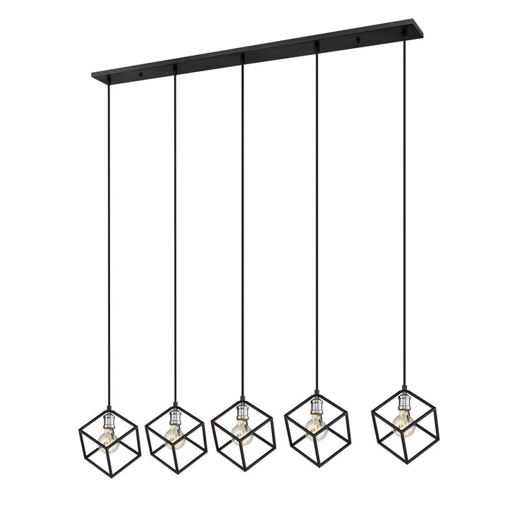 Z-Lite Vertical 478-5L-MB-BN Pendant Light - Matte Black / Brushed Nickel