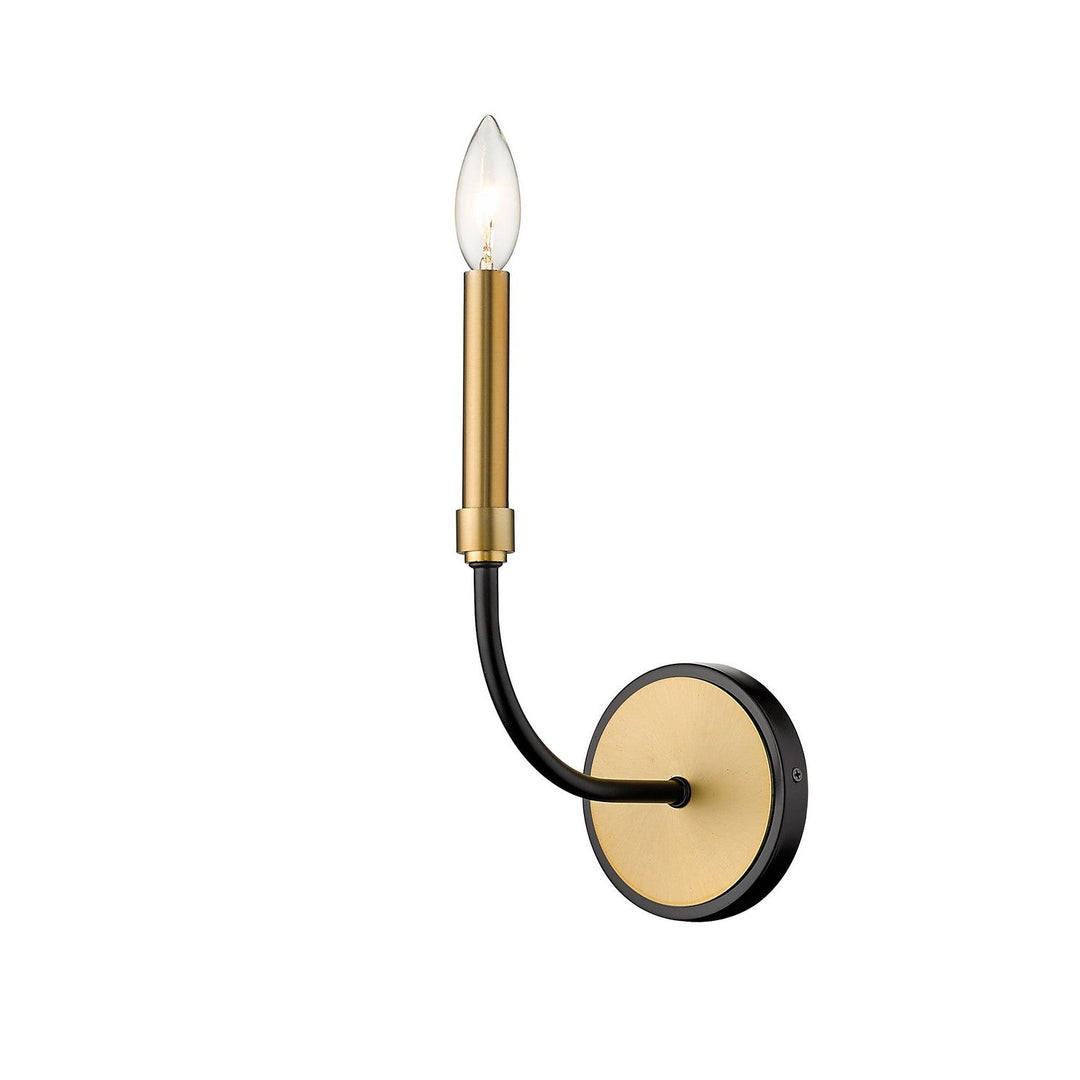Z-Lite Haylie 479-1S-MB-OBR Wall Sconce Light - Matte Black / Olde Brass