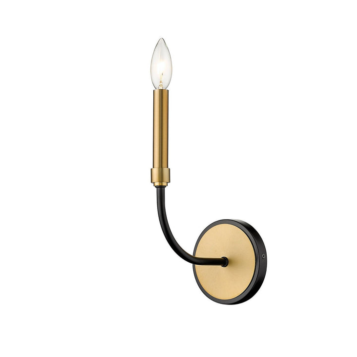 Z-Lite Haylie 479-1S-MB-OBR Wall Sconce Light - Matte Black / Olde Brass