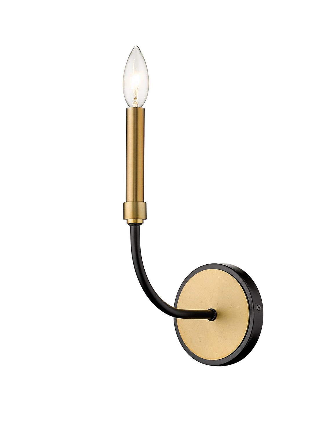 Z-Lite Haylie 479-1S-MB-OBR Wall Sconce Light - Matte Black / Olde Brass