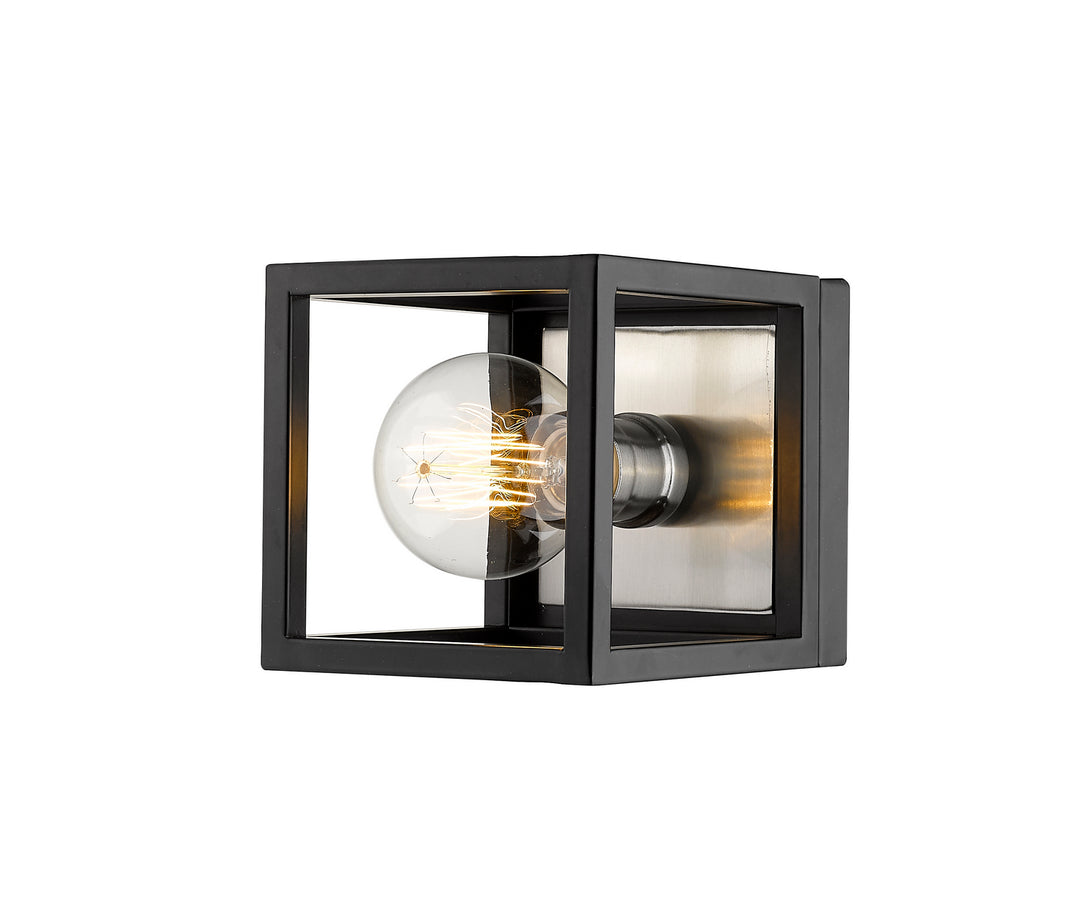 Z-Lite Kube 480-1S-MB-BN Wall Sconce Light - Matte Black / Brushed Nickel