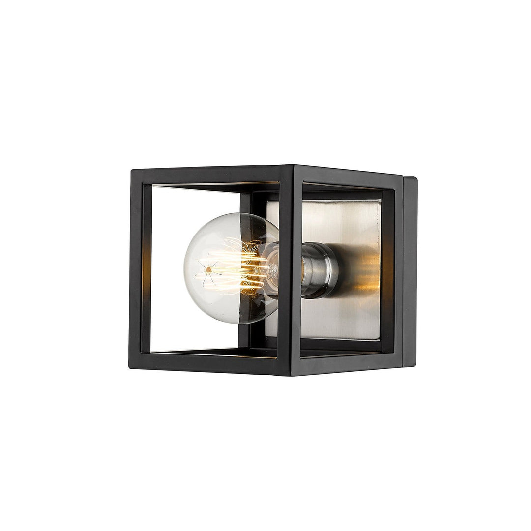 Z-Lite Kube 480-1S-MB-BN Wall Sconce Light - Matte Black / Brushed Nickel