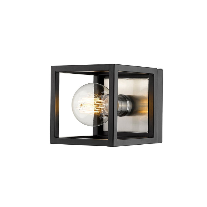Z-Lite Kube 480-1S-MB-BN Wall Sconce Light - Matte Black / Brushed Nickel