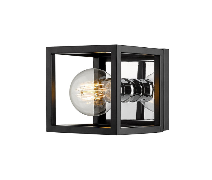 Z-Lite Kube 480-1S-MB-CH Wall Sconce Light - Matte Black / Chrome