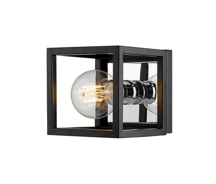 Z-Lite Kube 480-1S-MB-CH Wall Sconce Light - Matte Black / Chrome