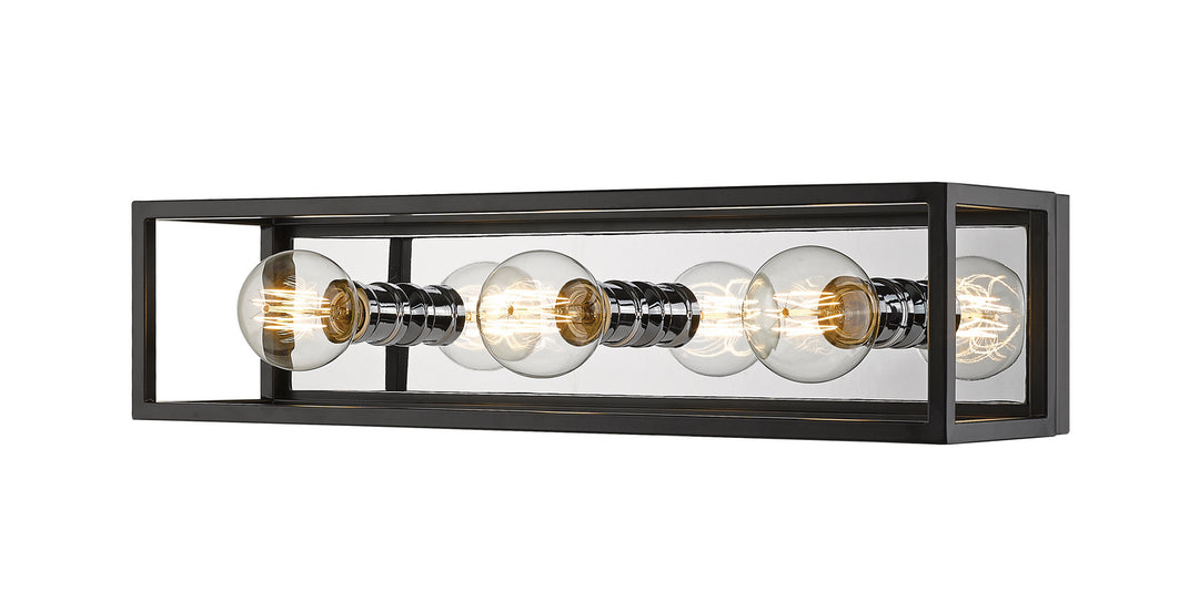 Z-Lite Kube 480-3V-MB-CH Bath Vanity Light 7 in. wide - Matte Black / Chrome