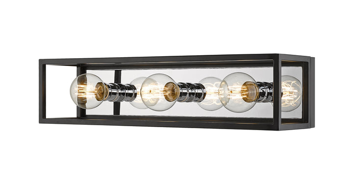 Z-Lite Kube 480-3V-MB-CH Bath Vanity Light 7 in. wide - Matte Black / Chrome
