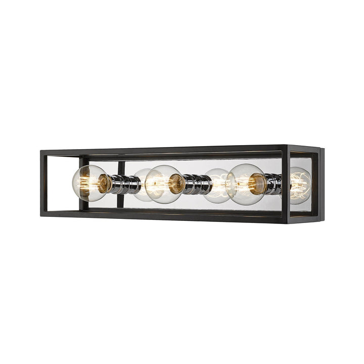Z-Lite Kube 480-3V-MB-CH Bath Vanity Light 7 in. wide - Matte Black / Chrome