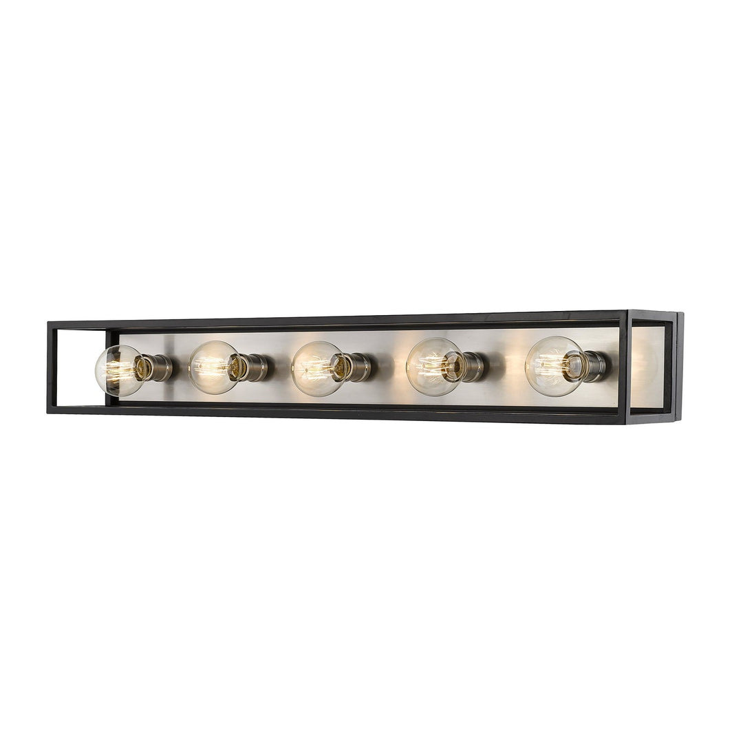 Z-Lite Kube 480-5V-MB-BN Bath Vanity Light 7 in. wide - Matte Black / Brushed Nickel