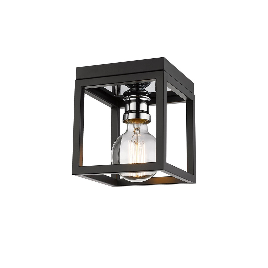 Z-Lite Kube 480F1-MB-CH Ceiling Light - Matte Black / Chrome