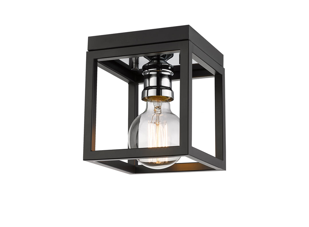 Z-Lite Kube 480F1-MB-CH Ceiling Light - Matte Black / Chrome