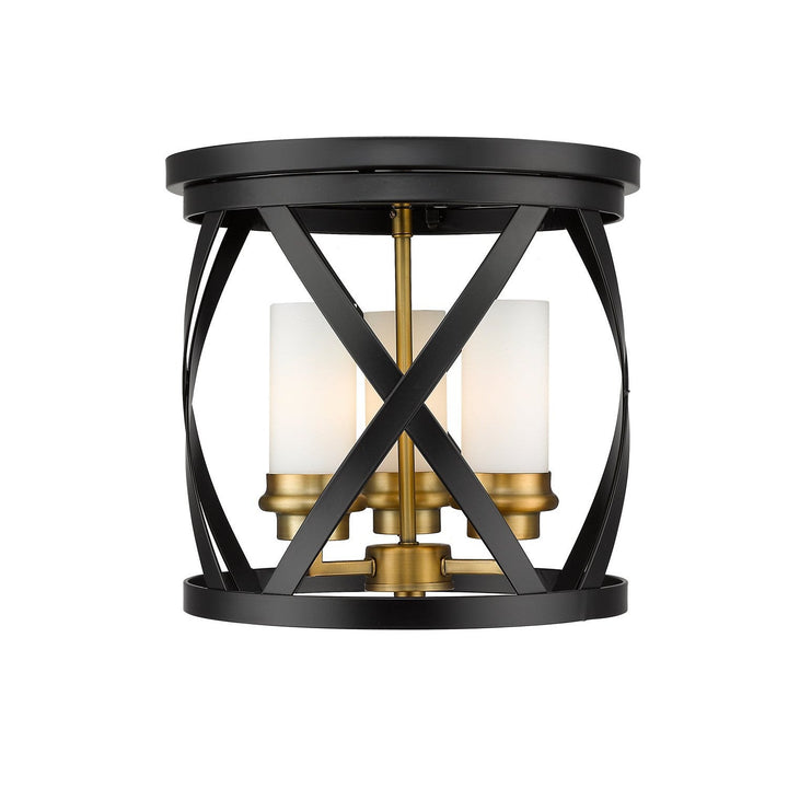 Z-Lite Malcalester 481F13-MB-OBR Ceiling Light - Matte Black / Olde Brass