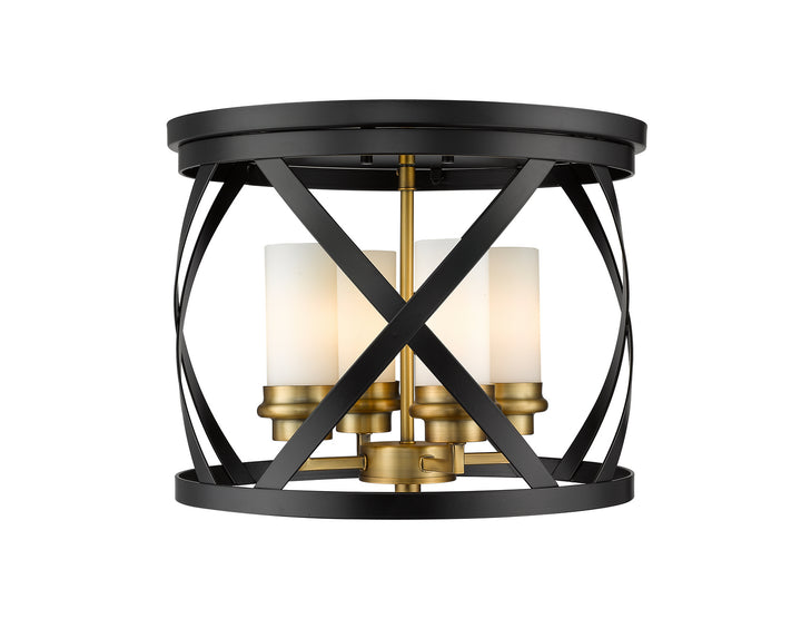 Z-Lite Malcalester 481F16-MB-OBR Ceiling Light - Matte Black / Olde Brass